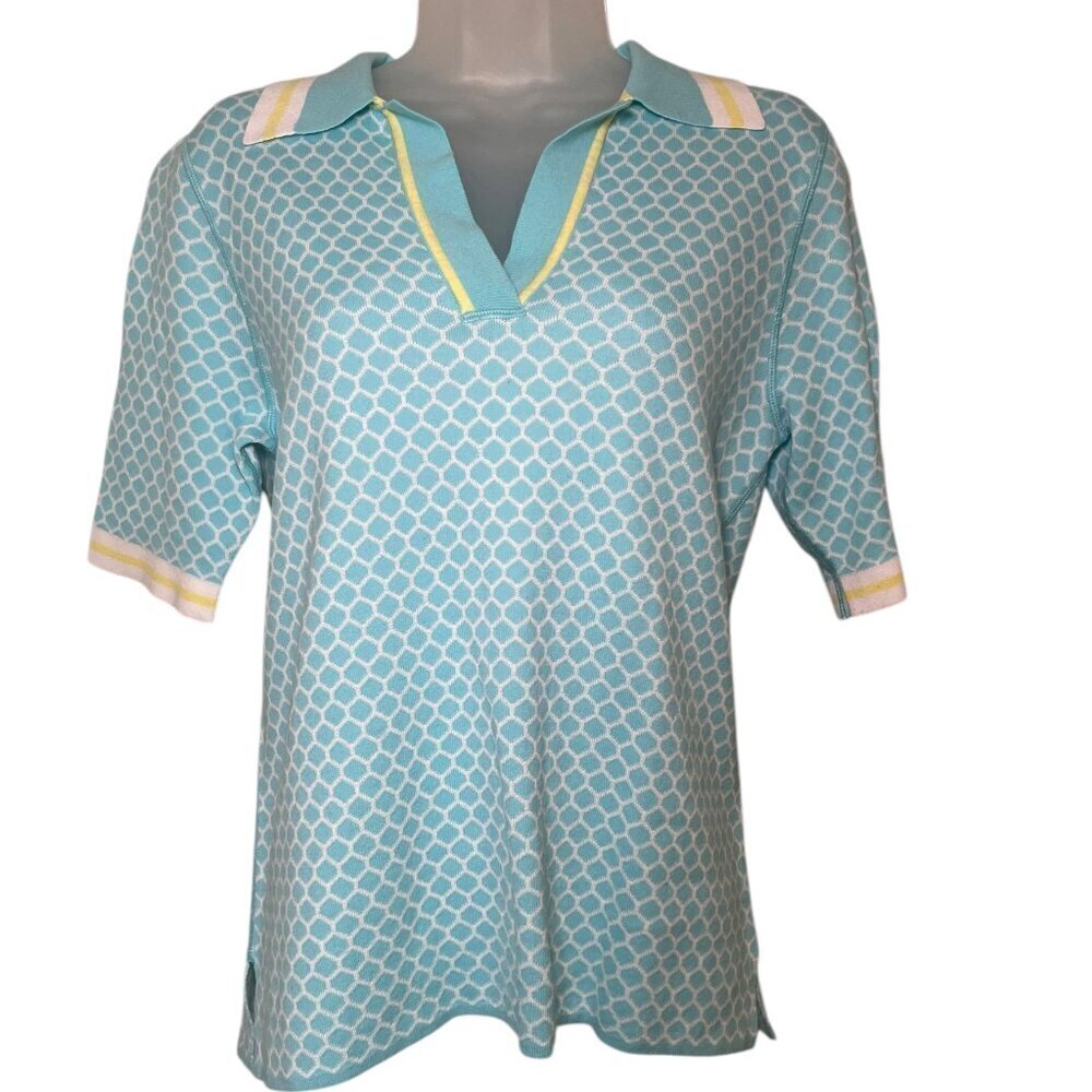Elle Collection Aqua Reversible Sweater Top Size Small NWT
